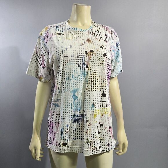 Robert Graham Medium White and Blue Boxy Graphic T-Shirt R5 - Picture 1 of 4